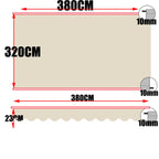 Retractable Patio Awning Replacement Fabric Cloth, Durable Exterior Sunshade, Canopy Cloth, Red and Orange Strips, RV Blind, 10