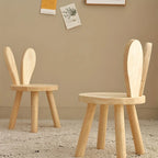 Creative Solid Wood Rabbit Ears Stool: Cute, Simple, And Decorative for Your Home