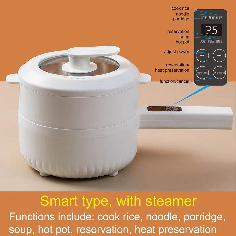 220V Multifunctional Electric Cooker Ceramic Pot Household Low-Power Student Dormitory Rice Cooker Noodle Soup With Steamer Pot