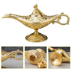 Aladdin Magic Lantern Ornaments Large Wishing Lamp Metal Home Decorations Genies of The Lamp Pot Alloy Table Decoration Gift