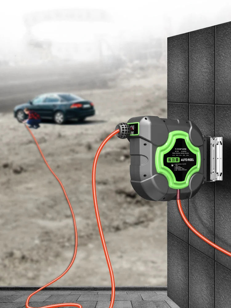 10/15/20M Automatic Telescopic Hose Reel 4S Shop Car Wash Garden Irrigation System Holder Wall Mount High Pressure Pipe and Rack