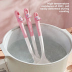 Cute Cartoon Silicone Spatula Kawaii Pink Rabbit Design Heat Resistant Non Stick Cookware Kitchen Utensil For Women Teens Gift