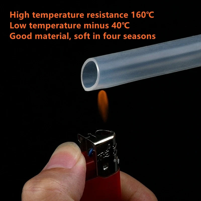 1/5/10M Food Grade Transparent Silicone Rubber Hose ID 0.3 0.5 0.7 0.8 1 1.2 1.5 1.6 1.8 2 2.5mm Flexible Nontoxic Silicone Tube