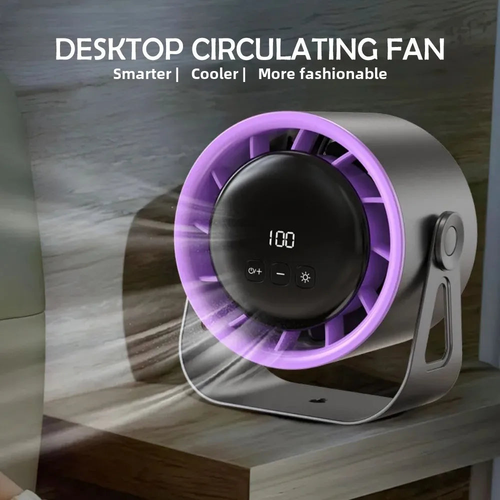 Multifunctional Desktop Circulation Fan 100 Wind Speeds LED Digital Di