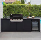 Custom High-Quality Stainless Steel Outdoor Kitchen Cabinet with Modern Laundry Sink and Glass Door - Perfect for Small Kitchens