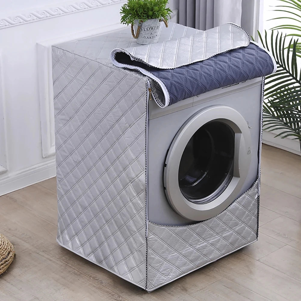 1pc drum washing machine sun protection, heat insulation and waterproof cover dust-proof universal fleece protective cover cloth
