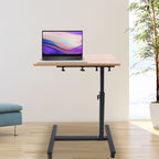 Laptop Desk Mobile Lift Computer Stand, 360° Rotation Rollin Hight Adjustable Laptop Desk with Wheels, for Home Office Study