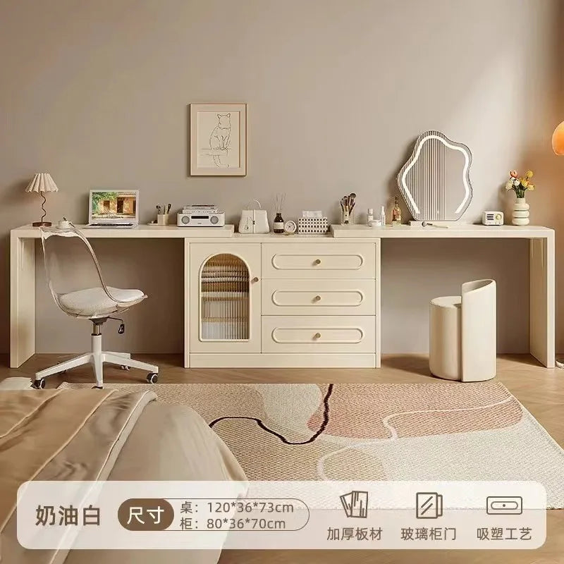 New Cream Style Dresser Bedroom Minimalist Modern Bedside Table Dresser Storage Cabinet Integrated Makeup Table