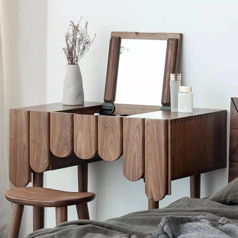 brown stool luxury dresser eithe bedroom girl Large Wooden Hotel Dressing Table Storage Makeup Schminktisch Bedroom Furniture