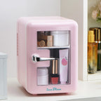 iceBlue Viewing Window Mini Fridge 4L/6Can Makeup Drink Dual-use Cooler Warmer Refrigerator for Camping Car Home Dormitory Gift