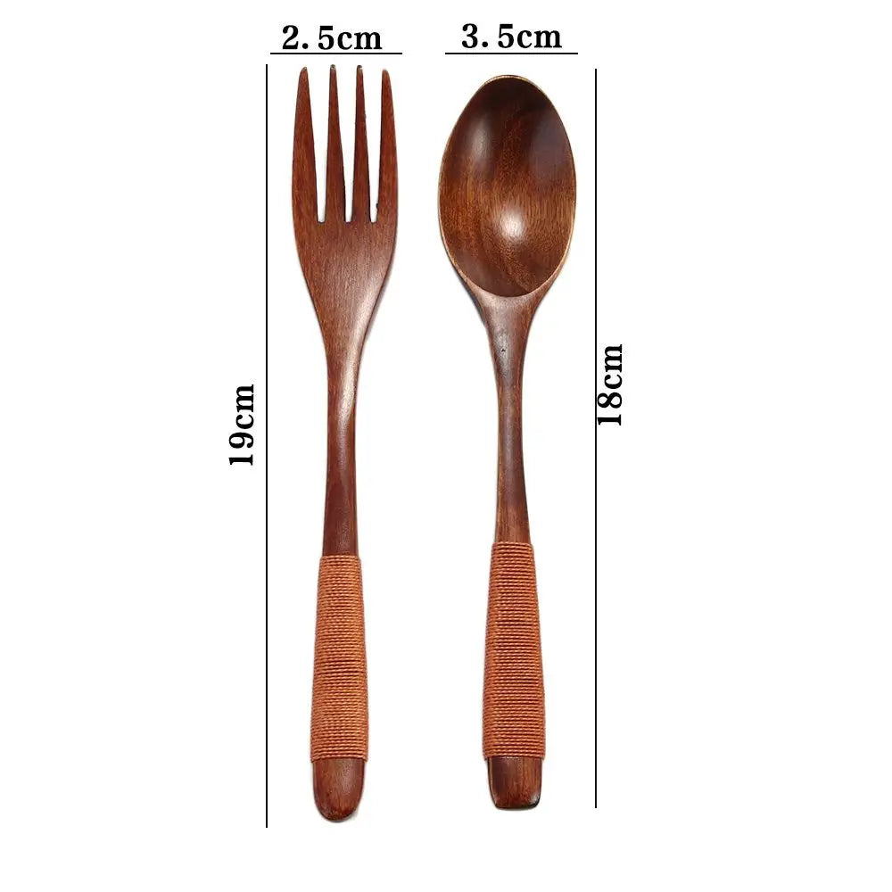 Dinner Kit 2PCS Kitchen Supplies Utensil Rice Soups Tableware Fork Dinnerware Sets Spoon