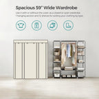 Portable Closet, Wardrobe Closets Organizer with Cover, Portable Closet with Zipper, Cloth Wardrobe