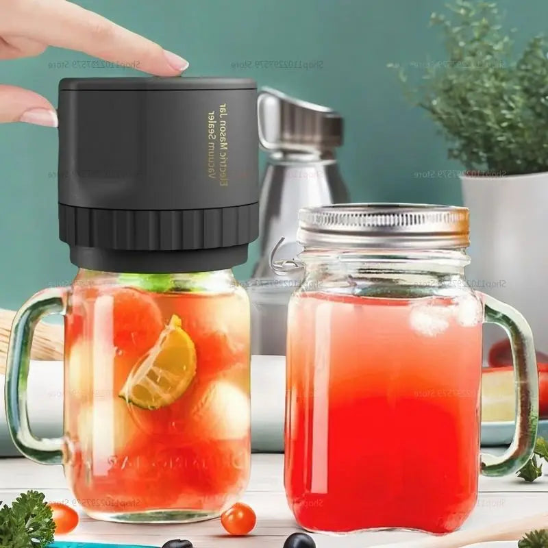 Electric Mason Jar Vacuum Sealing Kit Cordless Automatic Tank Sealant For Wide And Conventional Mouth Mason Jar Fermentation