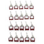 5Pcs Miniature Toggle Switch Single Pole Double Throw ON-OFF-ON /ON-ON 120VAC 6A 1/4 Inch Mounting MTS-102 103 202 203