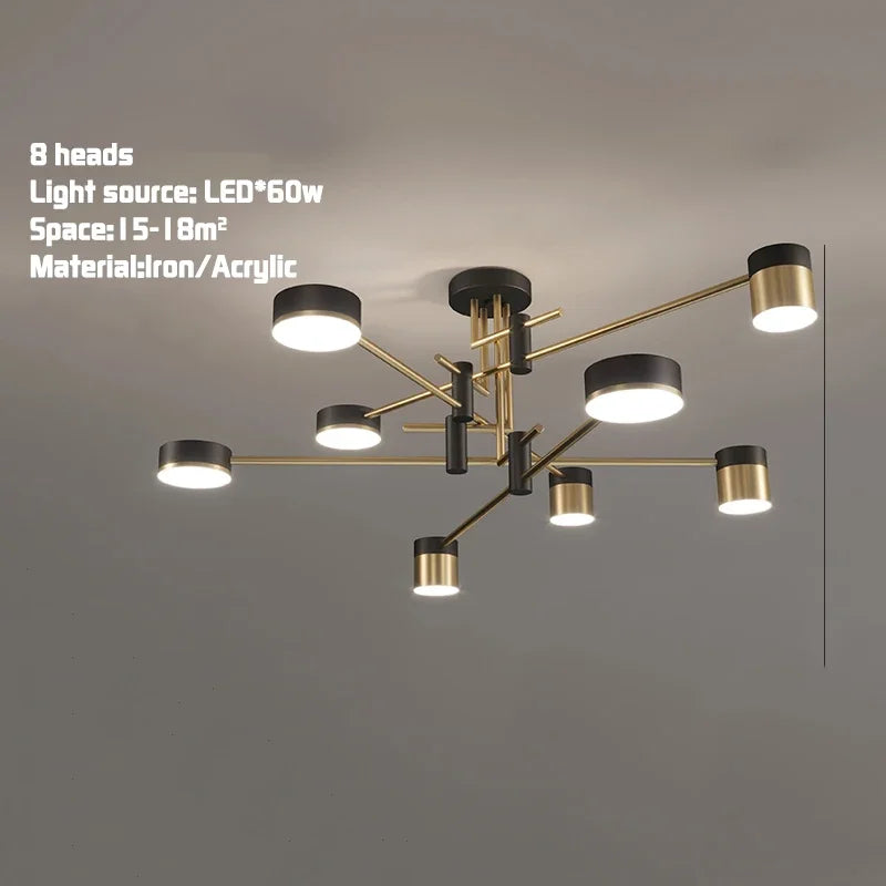Nordic Chandelier Living Room Restaurant Lamp New Light Luxury Modern Minimalist Dining Room Creative Bedroom Lamp  Home Decor