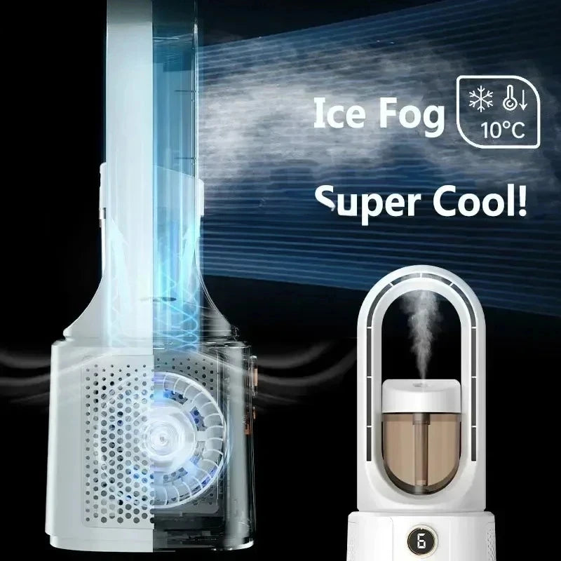 2025 New Bladeless Fan Leafless Spray Fan Usb Mute Desktop Bedroom Nig
