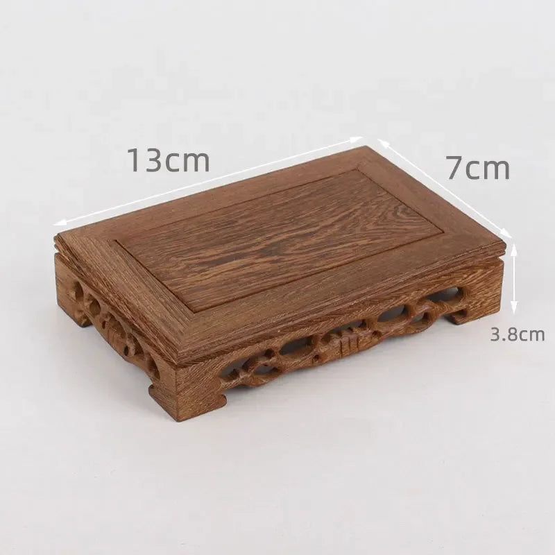 Retro Wooden Tea Tray Table Small Square Teapot Bases Bonsai Stand Bonsai Pedestal Wooden Base Vintage Furniture Home Decor