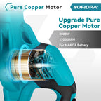 Yofidra Cordless Electric Blower with 1/2 Battery Leaf Blower Snow Dust Blower Garden Power Tool For Makita 18V Battery Pin