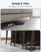 Lefant small Robot Vacuum cleaner F1,5000Pa Suction,600ML Visible Canister,250min,Ideal for Pet Hair,Hard Floors Carpets