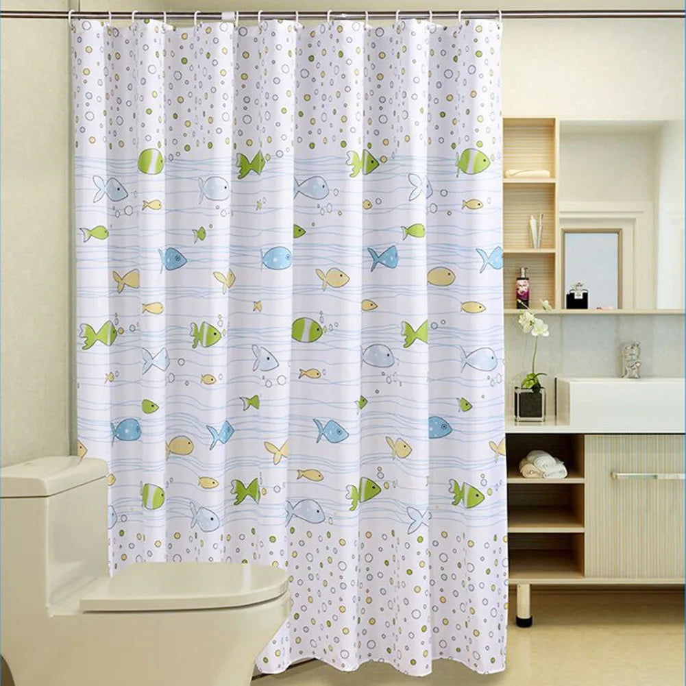 200x200CM Bathroom Curtain Fabric Shower Curtain Extra Wide & Long Waterproof PEVA With Hooks Bathroom Accessories