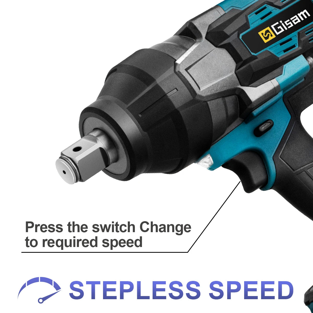 Gisam 3100N.M Torque Brushless Electric Impact Wrench 3/4 inch Cordless Electric Wrench Power Tools for Makita 18V Battery Pin