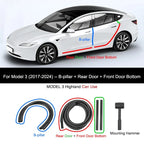 For Tesla Model Y 2021-2024 Door Seal Strip Kit Soundproof Rubber Weatherstrip for Model 3 B-Pillar Sealing Set Noise Reduction