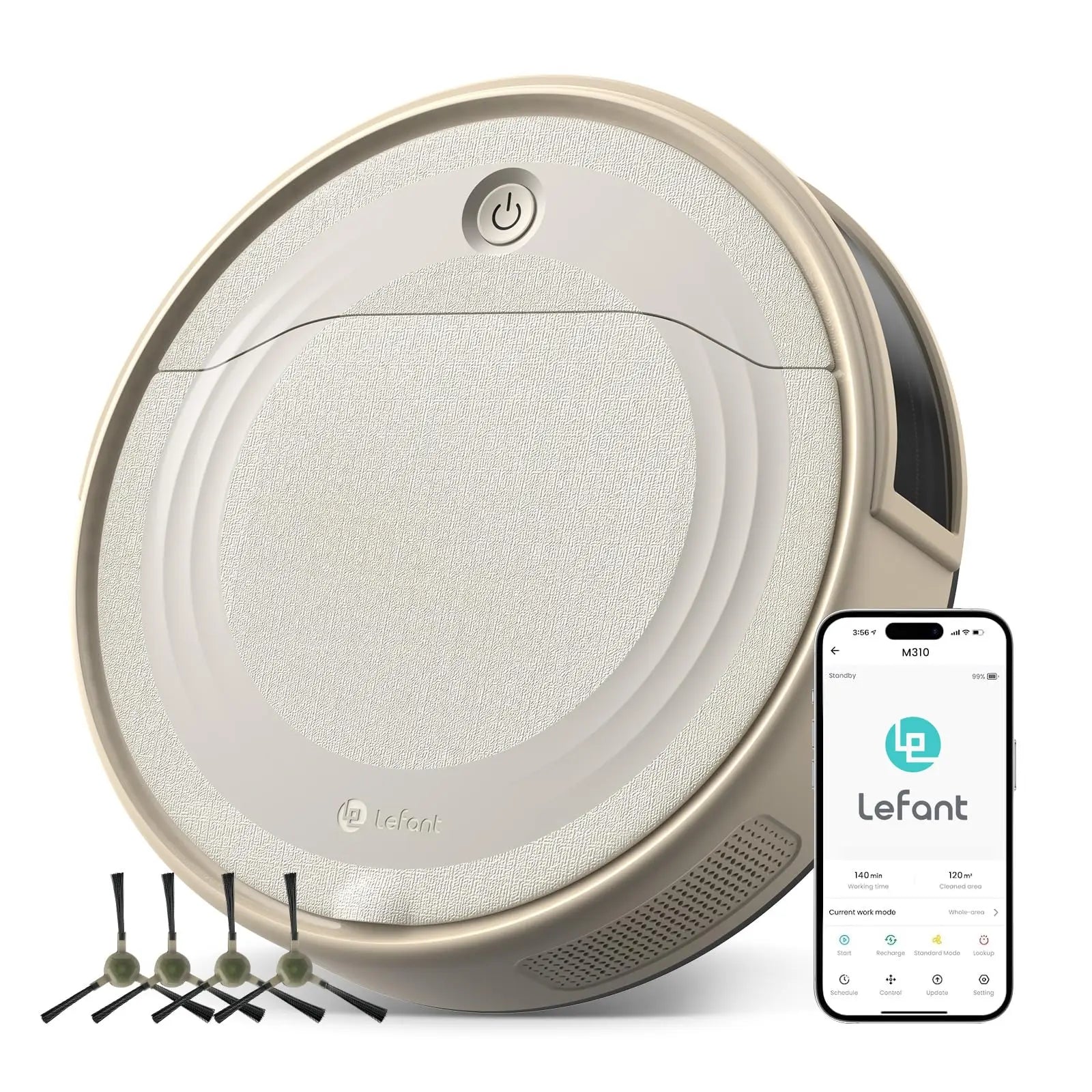 Lefant M310 Robot Vacuum Cleaner 4500PA Powerful Suction 180 Minutes,App/Alexa Control Ideal for Pet Hair and Hard Floors