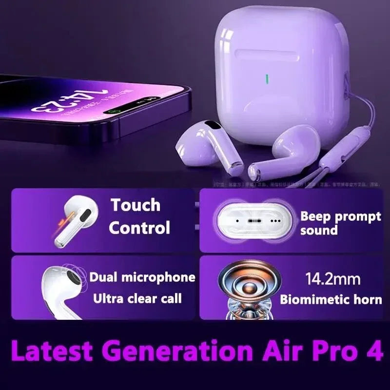 For Original Pro4 pro 4C-type Wireless Headphone Bluetooth Earphone e In Ear Tws Headphones Air Smartphones  For AirPods