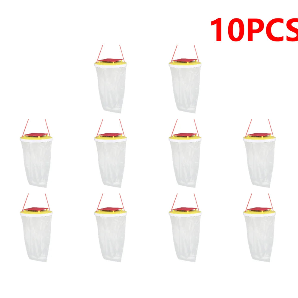 1-10PCS Fly Trap Hanging Fly Catcher Non-toxic Fly Lure Bag Pest Trap With Bait Insect Bug Killer Garden Hanging Flycatcher