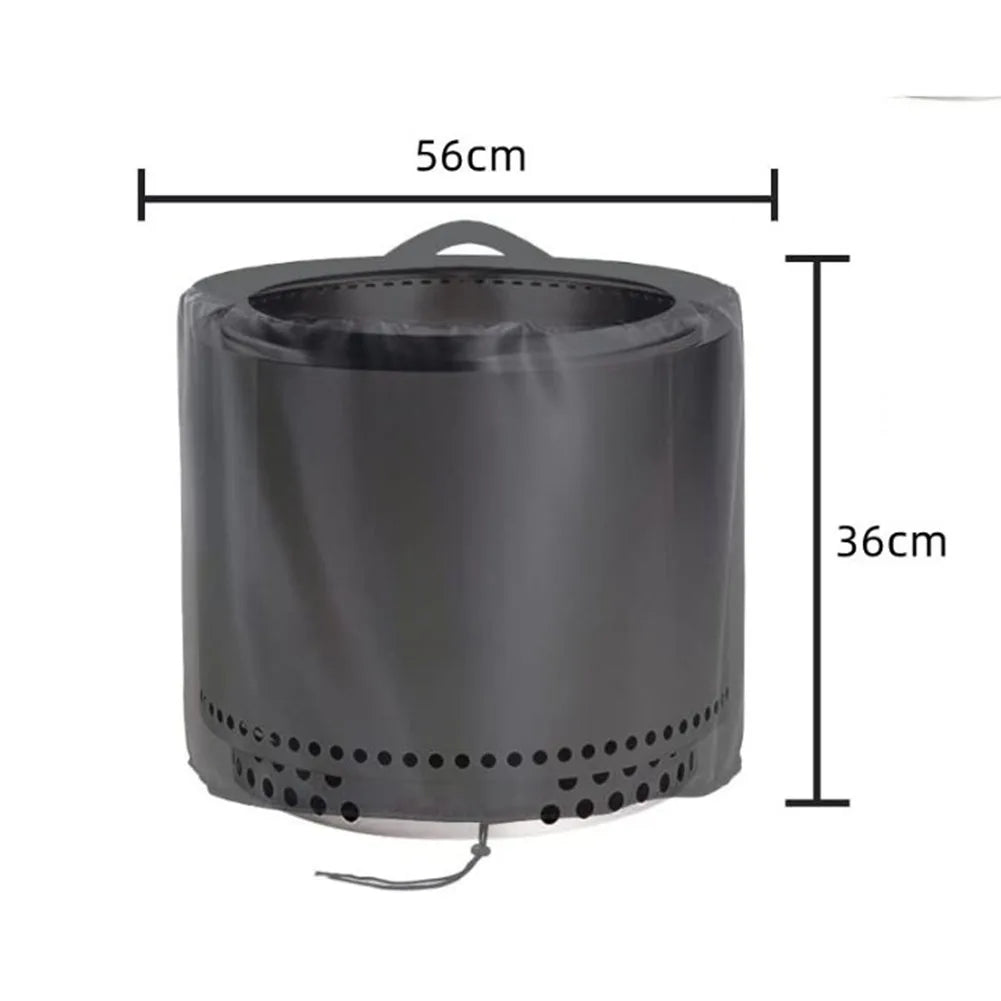 Fire Pit Cover Round Stove Waterproof Cover Outdoor Garden Furniture Tabletop Fire Pit Stones Dust Proof Cover