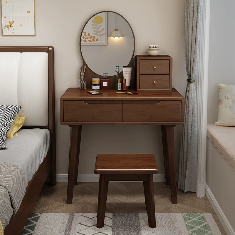 Nordic solid wood dresser 60cm small apartment bedroom modern simple makeup table light luxury dresser storage cabinet