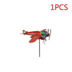 1-2PCS 3D Cub Wind Spinner Plane Metal Airplane Weather Vane Outdoor Roof Wind Direction Indicator Weather Vane Garden Decor New