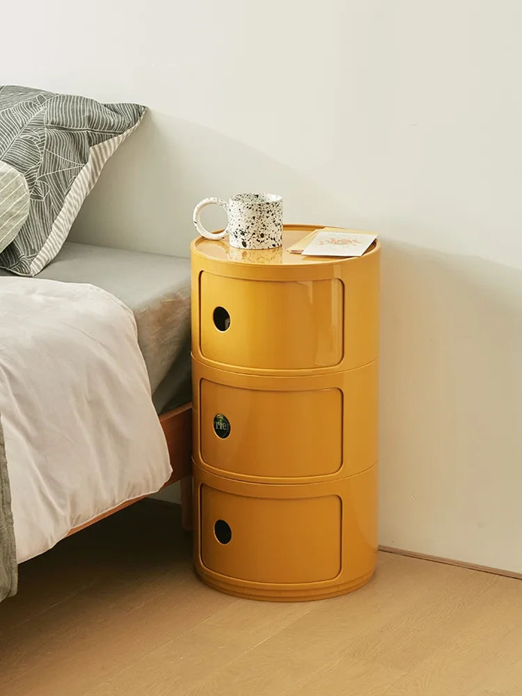 Round bedside table nordic plastic Bedside cabinet for bedroom small side end table nightstand Storage locker