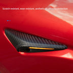 100% Real Carbon Fiber Side Camera Cover For Tesla Model Y Juniper 2025  Model 3 2017-2025 Leaf Board Sticker Accessories