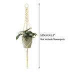 Gardening Green Plant Hanging Basket Cotton Rope Hanger Flower Pot  Handmade Macrame Pot Pocket Wall Boho Courtyard  Home Decor
