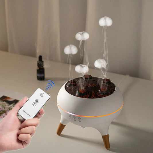 Dynamic Jellyfish Humidifier & Essential Oil Diffuser - 250ml Remote Control with 7 Color Night Lights | AlluCanFind