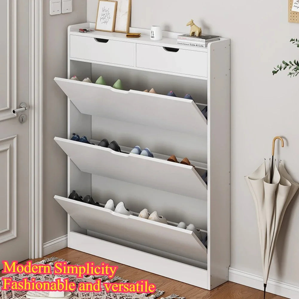 Simple Flip Bucket Shoe Cabinet Entrance Ultra-thin Shoe Cabinet Large Capacity Simple Storage Rack Indoor Shoe Storage Cabinet