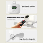 Portable Wireless Ceiling Fan Light Rechargeable Camping Fan with LED