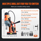 VEVOR 1300W 1400W 2" Electric Drilling Machine Magnetic Drill Press Boring Diameter Power Drill 810 PRM 1-second Release Drill