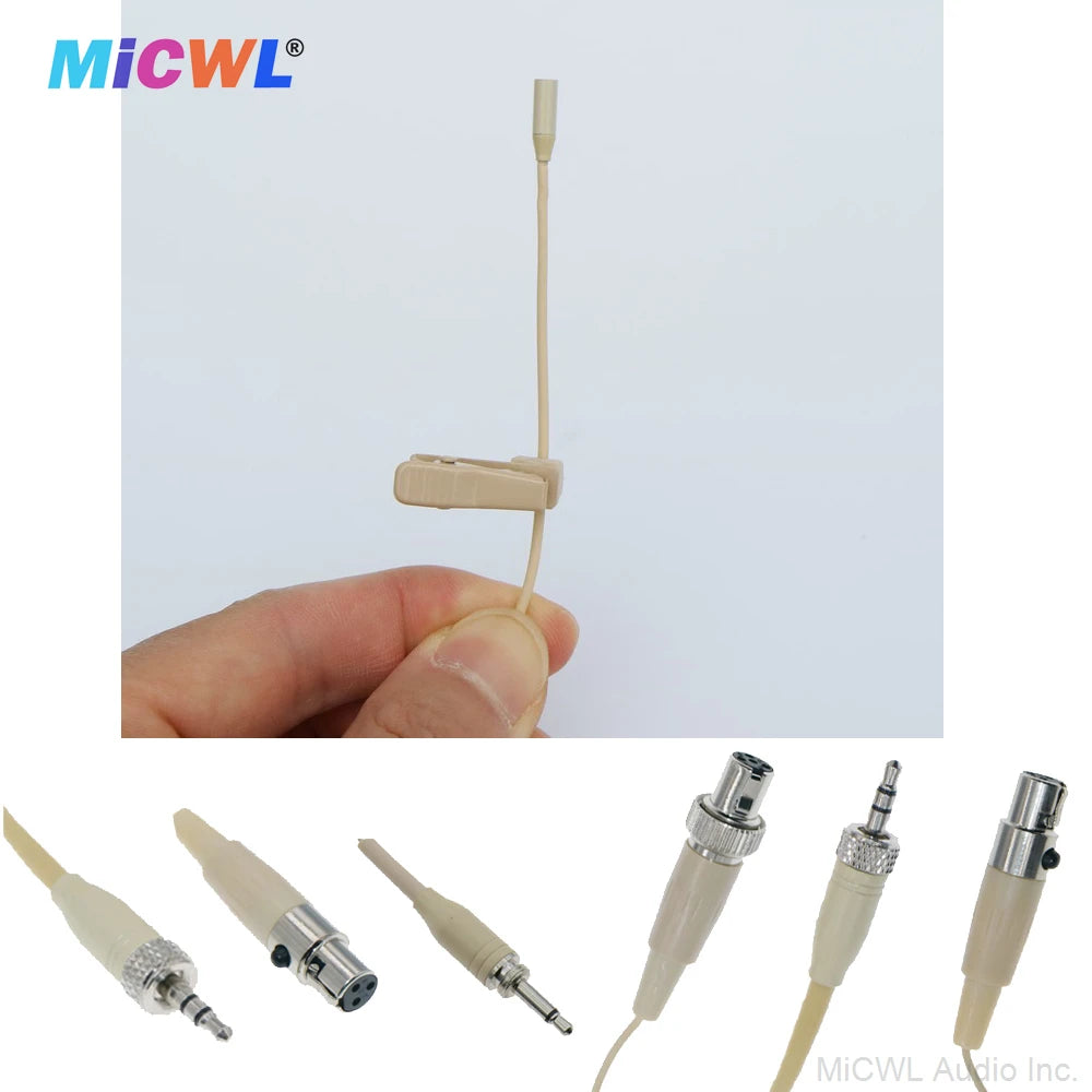 TL48 Very Very Mini Clip-On Lavalier Microphone For Sennheiser Shure MiPro AKG TA4F TA3F Dual Ear Hanging HeadMic 3.5mm TA4F