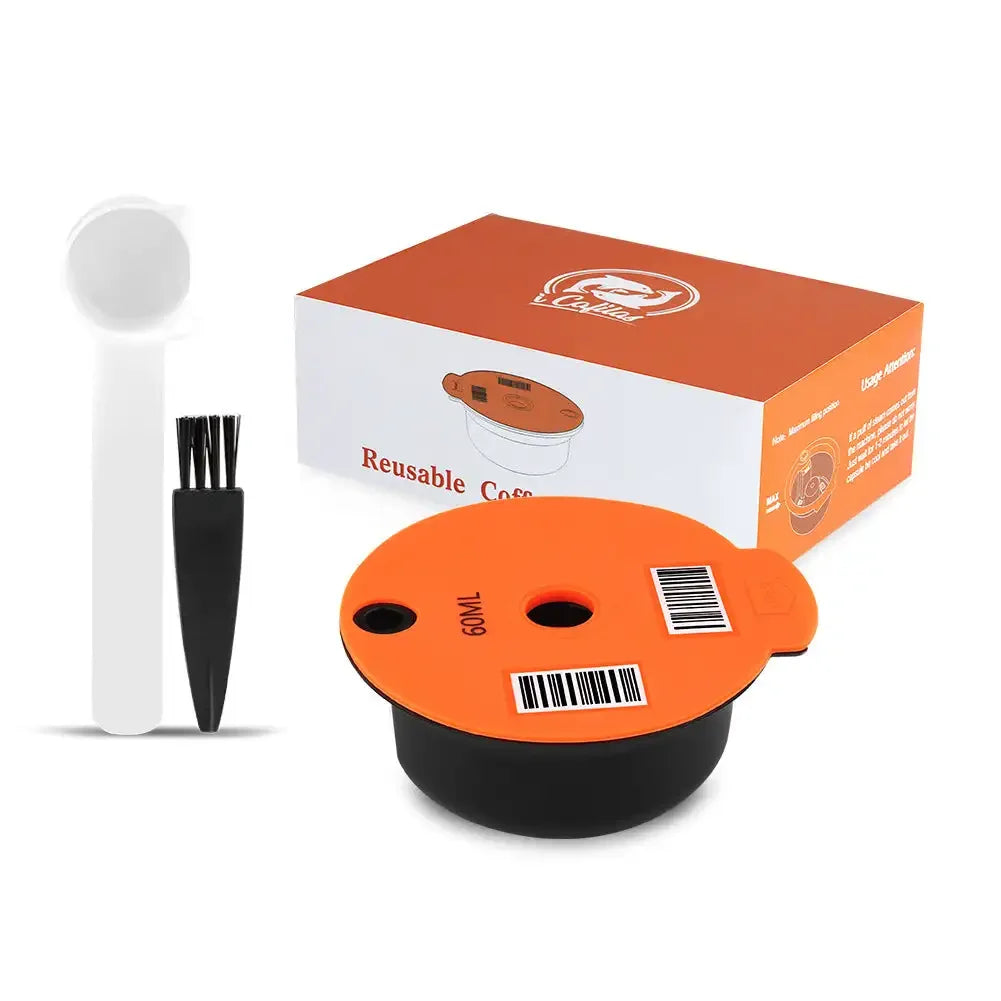 Coffee Capsule Pods for Bosch Tassimo Coffee Capsule Reusable Tassimo Pods Refillable Coffee Filters Pod with Silicone Lid Cap