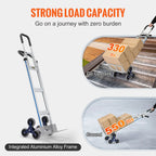 VEVOR 550/375/220lbs Stair Climbing Cart Folding Trolley Heavy Duty with Dual Handles Truck Frame for Warehouse Shopping Airport