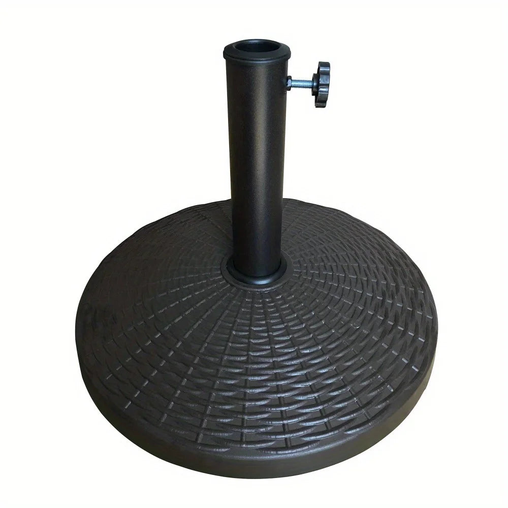 22 lbs Black Round Powder Coated Resin Patio Umbrella Base for patios and outdoor areas