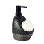 Ceramic Dish Soap Dispenser with Sponge Holder for Kitchen Sink, Empty Liquid Pump Bottle Dispenser Set for Bathroom, 1pcs 450ml