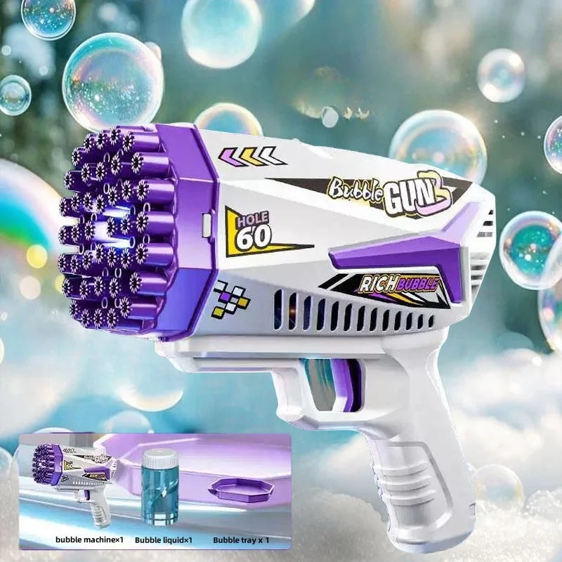 Large Capacity Automatic Bubble Gun with LED Lights - Rechargeable Fun! | AlluCanFind