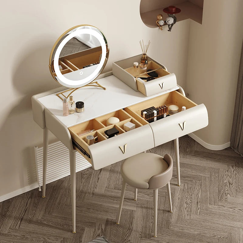 Cream Bedroom Vanity Table Light Luxury European Beauty Modern Dressing Table Service Accessories Vestidores Trendy Furniture