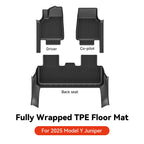 YZ TPE Car Floor Mats for Tesla Model Y Juniper 2025 Luggage Mat Set Four Seasons Waterproof Anti-slip Trunk Mat