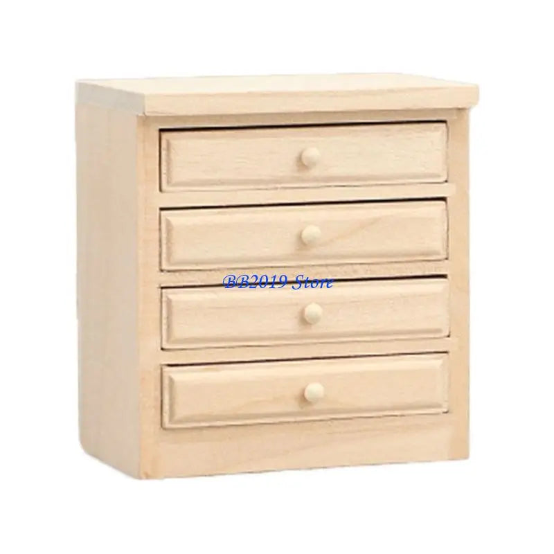 Q0KB Miniature Wooden Kitchen Sink Cabinet 1/12 Dollhouses Craft Project Scene Decors