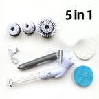 New 8-in-1 LCD Cordless Electric Cleaning Brush with Long Handle, Retractable Bathroom Toilet Floor, Electric Cleaning Brush