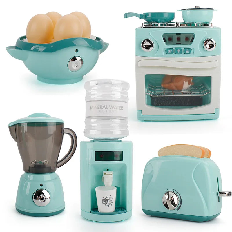 Simulation Kitchen Appliance Playset Kids Pretend Play Kitchen Toy Mini Household Appliance Role-Play Set Educational Toys Gifts